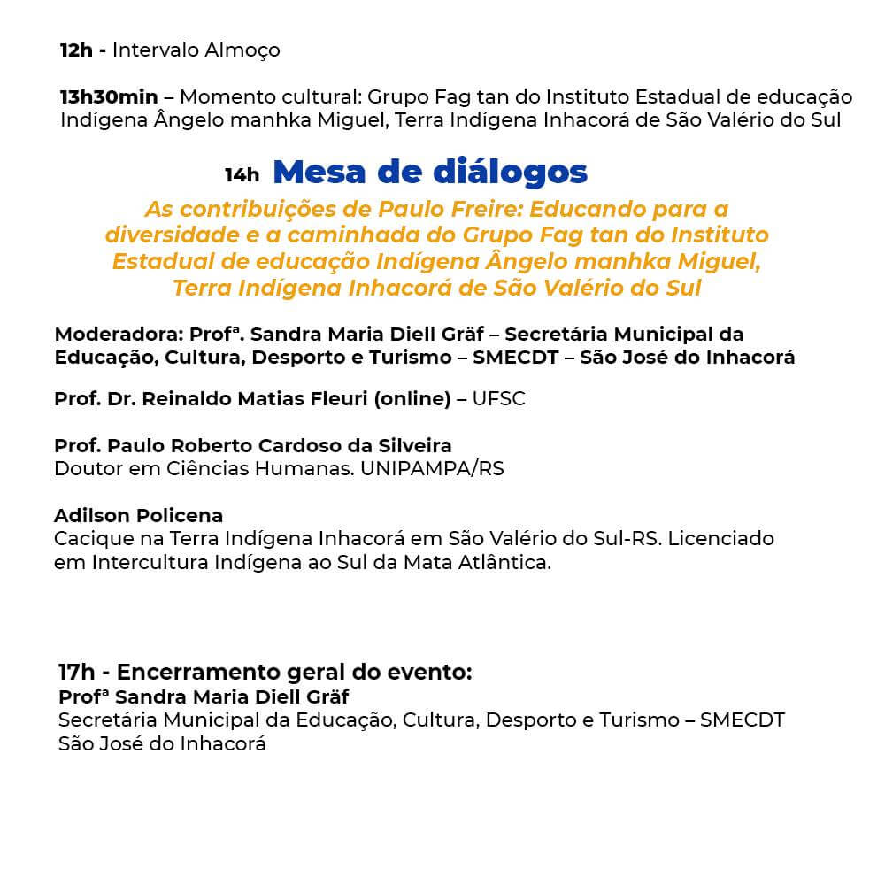 FORUM DE EDUCAÇÃO - EDUCAÇÃO DIALÓGICA TRANSFORMADORA -  CAMINHOS E PRATICAS